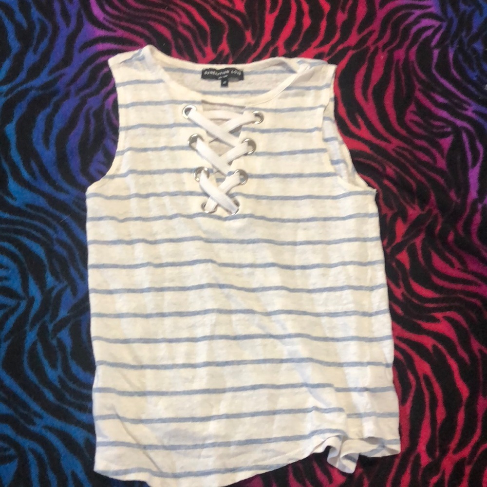 White and blue tank top